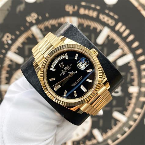 rolex day date 41 black dial|Rolex Day-Date 228238.